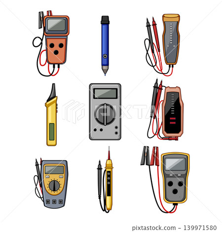 Electrical test equipment measuring voltage and current Electrical test equipment measuring voltage and current 139971580