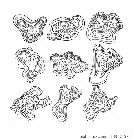 Abstract topographic contour map lines pattern Abstract topographic contour map lines pattern 139971581