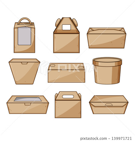 Sustainable paper food packaging collection for takeout and delivery Sustainable paper food packaging collection for takeout and delivery 139971721