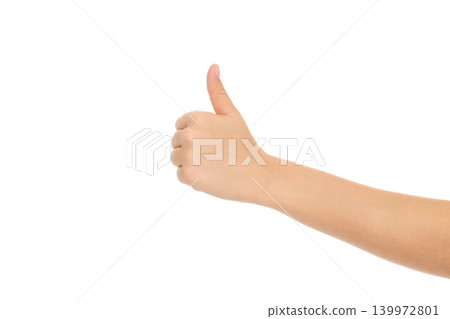 Hand with thumb raised for approval gesture, PNG Hand with thumb raised for approval gesture, PNG 139972801