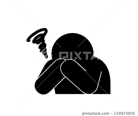 Simple icon for people who are troubled. 139973050