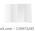 Vector mock up of an open notebook with blank white pages, realistic shadow, and horizontal orientation perfect for branding templates and cover designs. 139973285