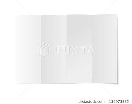Vector mock up of an open notebook with blank white pages, realistic shadow, and horizontal orientation perfect for branding templates and cover designs. 139973285