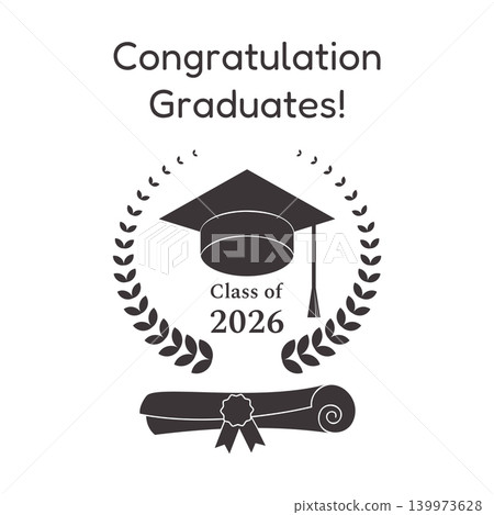 Congratulations graduates design template with graduation cap Congratulations graduates design template with graduation cap 139973628