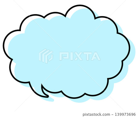 A simple speech bubble with misaligned lines and a rounded cloud shape A simple speech bubble with misaligned lines and a rounded cloud shape 139973696
