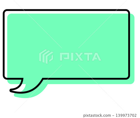 Simple speech bubble with misaligned lines - Rectangle Simple speech bubble with misaligned lines - Rectangle 139973702