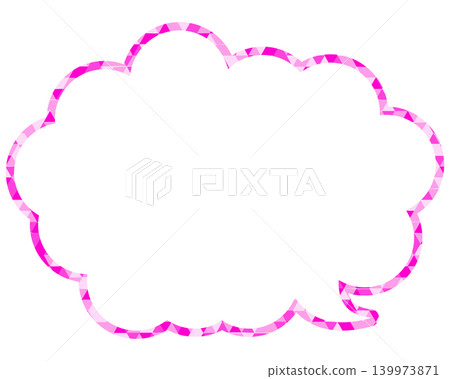 Stained glass style speech bubble, triangular pattern, rounded cloud shape Stained glass style speech bubble, triangular pattern, rounded cloud shape 139973871