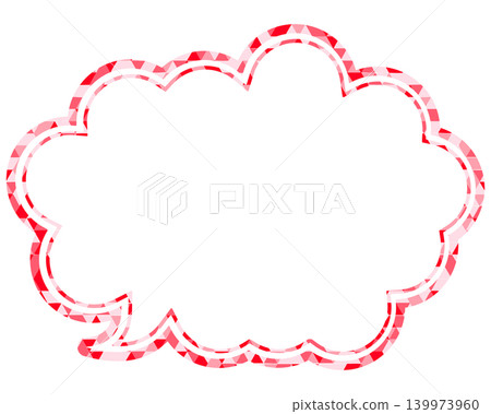 Stained glass style speech bubble, triangular pattern, rounded cloud shape Stained glass style speech bubble, triangular pattern, rounded cloud shape 139973960