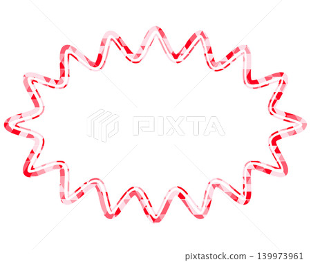 Stained glass style speech bubble, triangular pattern, elongated rounded jagged shape 139973961
