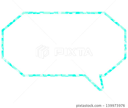Stained glass style speech bubble, triangular pattern, elongated octagon Stained glass style speech bubble, triangular pattern, elongated octagon 139973976