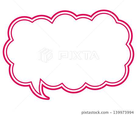 簡單的彩色線條語音泡泡，細長的雲形 139973994