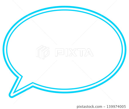 Simple colored line speech bubble, round shape Simple colored line speech bubble, round shape 139974005