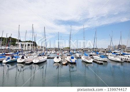 Yachts moored at Enoshima Yacht Harbor 139974417