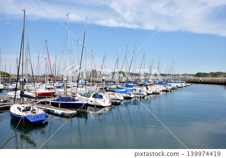Yachts moored at Enoshima Yacht Harbor Yachts moored at Enoshima Yacht Harbor 139974419