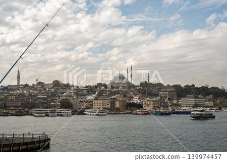 Suleymaniye Mosque cityscape with fishing rod Suleymaniye Mosque cityscape with fishing rod 139974457