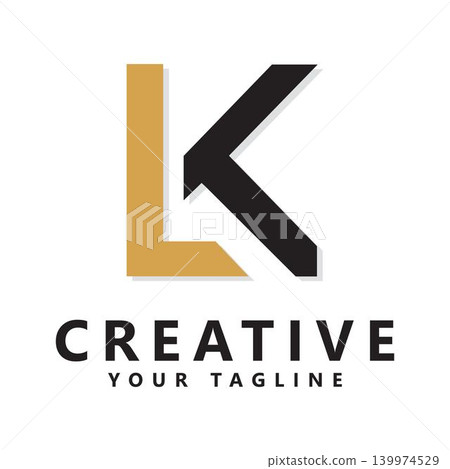 Gold and Black Letter L and K Logo Design Gold and Black Letter L and K Logo Design 139974529