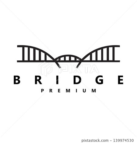 Premium Bridge Logo Design with Icon and Text 139974530
