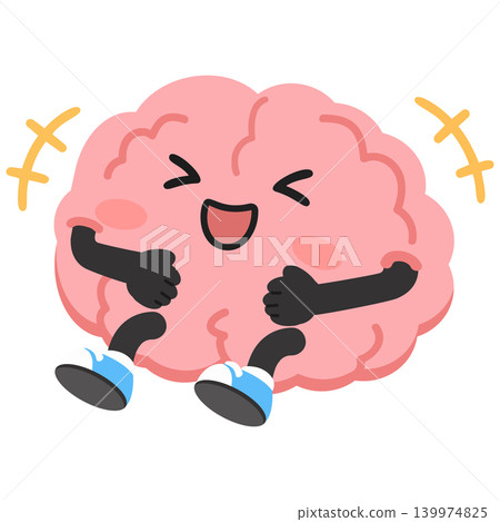 Happy Cartoon Brain Laughing Out Loud Happy Cartoon Brain Laughing Out Loud 139974825