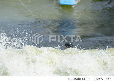 Wave Pool with Splashing White Water Wave Pool with Splashing White Water 139974838