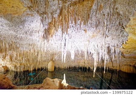 Drach Caves, Majorca Spain - Underground Stalactite and Stalagmite Formation 139975122