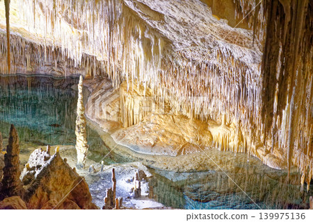 Drach Caves, Majorca Spain - Underground Stalactite and Stalagmite Formation 139975136