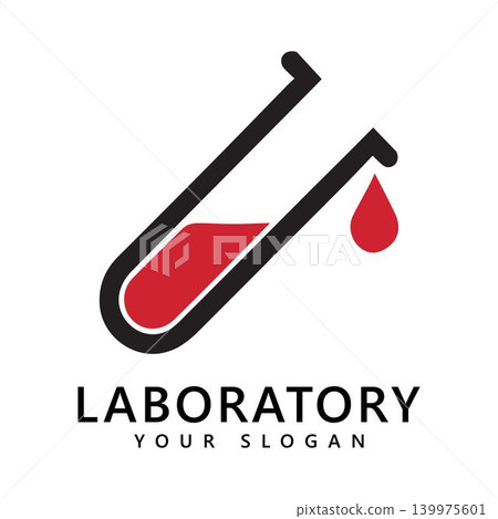 Lab test tube with red liquid science symbol Lab test tube with red liquid science symbol 139975601
