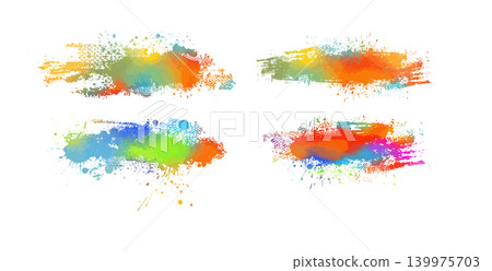 Colored blots set. hand drawn. Not AI, Vector 139975703