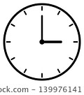 A simple clock face that shows just 3 o'clock 139976141