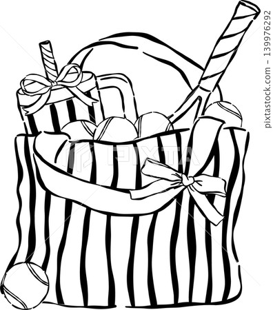 Coquette Tennis Gift Tote Bag Outline With Bow Sketch Hand Drawn Coquette Tennis Gift Tote Bag Outline With Bow Sketch Hand Drawn 139976292