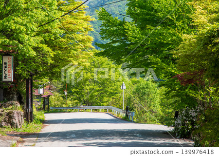 福地溫泉度假小鎮在綠意盎然的季節(岐阜縣高山市奧飛驒溫泉鄉) 福地溫泉度假小鎮在綠意盎然的季節(岐阜縣高山市奧飛驒溫泉鄉) 139976418
