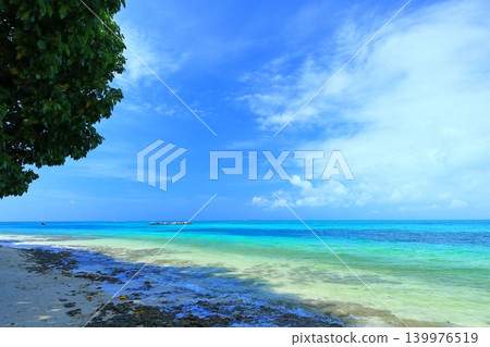 【沖繩縣】晴空下的竹富島海治海灘 【沖繩縣】晴空下的竹富島海治海灘 139976519