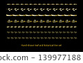 Gold gradient hand drawn plant line set. 139977188