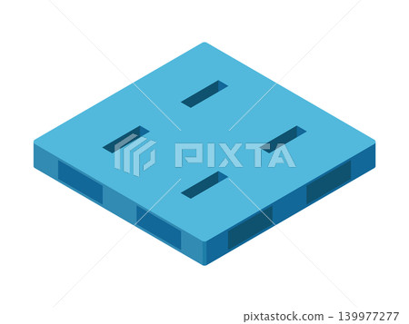 倉庫和物流設施中使用的塑膠托盤示意圖。 139977277