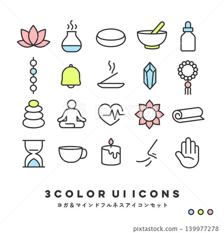 3-color icon set (mindfulness) 3-color icon set (mindfulness) 139977278
