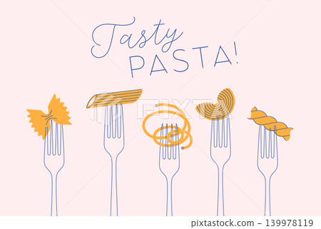 Italian tasty pasta poster different traditional types and shapes light Italian tasty pasta poster different traditional types and shapes light 139978119