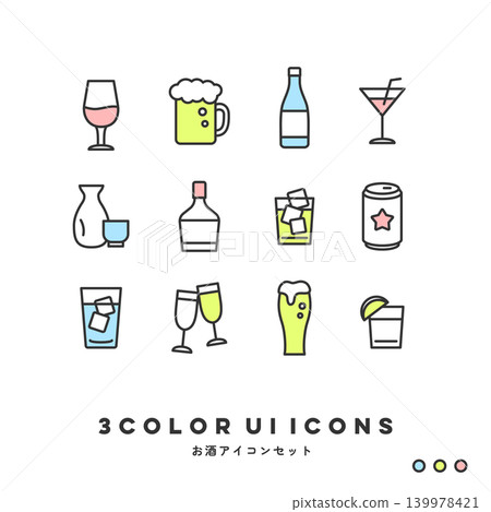 3-color icon set (alcohol) 139978421
