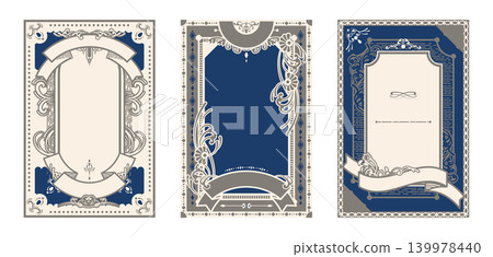 Classical music vintage decorative frame card set Classical music vintage decorative frame card set 139978440