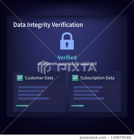 Data Integrity Verification Dashboard with Secure SaaS Validation and Subscription Data Confirmation Data Integrity Verification Dashboard with Secure SaaS Validation and Subscription Data Confirmation 139979598