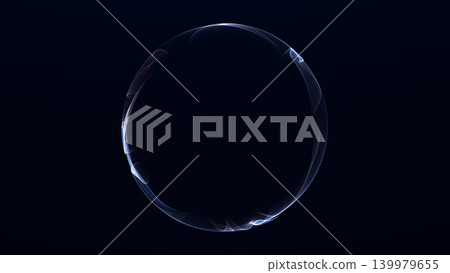 Minimal translucent light sphere with delicate glowing waves on a dark background, offering a refined futuristic look for technology, premium branding and abstract design. Minimal translucent light sphere with delicate glowing waves on a dark background, offering a refined futuristic look for technology, premium branding and abstract design. 139979655