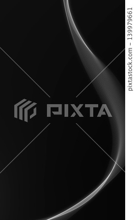 Minimal white wave line curves vertically on a black background, creating a clean elegant composition for futuristic technology, luxury branding and abstract design use. Minimal white wave line curves vertically on a black background, creating a clean elegant composition for futuristic technology, luxury branding and abstract design use. 139979661