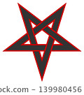 Left-handed inverted interlaced pentagram 139980456