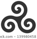 Celtic triskelion spiral symbol 139980458