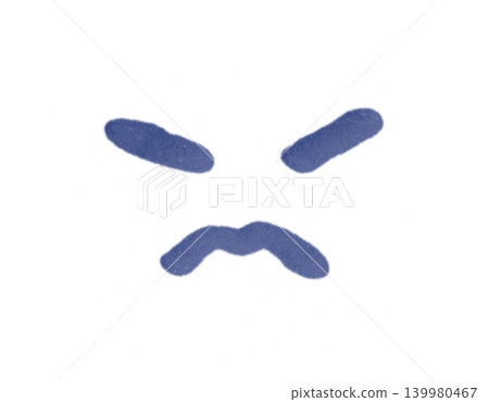 用軟馬克筆畫的可愛生氣臉。 用軟馬克筆畫的可愛生氣臉。 139980467