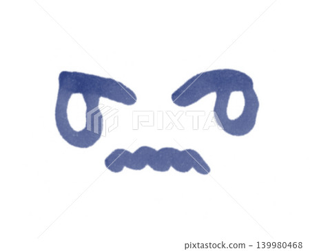 A cute crying face drawn with a soft marker. A cute crying face drawn with a soft marker. 139980468