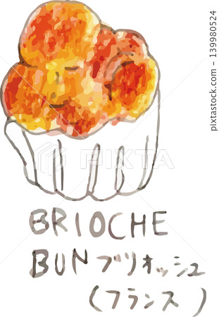 Hand-drawn illustration of a sweet treat: Brioche Hand-drawn illustration of a sweet treat: Brioche 139980524