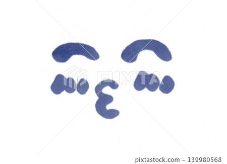 A cute face drawn with softly colored markers, in a good mood. A cute face drawn with softly colored markers, in a good mood. 139980568