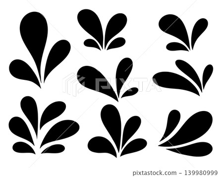 Water droplet shape, black silhouette Water droplet shape, black silhouette 139980999