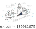 Business people having a meeting in the office - lively discussion - illustration of a business team startup 139981675