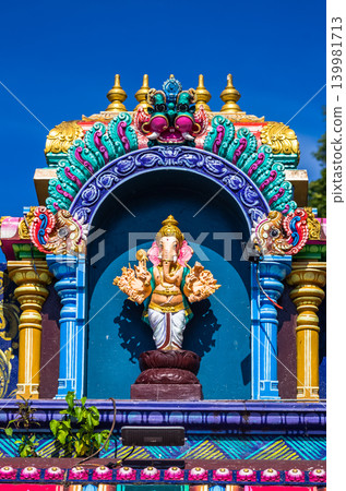 Colorful Hindu Deity Statues on Temple Facade at Batu Caves in Kuala Lumpur, Malaysia Colorful Hindu Deity Statues on Temple Facade at Batu Caves in Kuala Lumpur, Malaysia 139981713