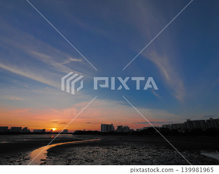 Evening view of Yatsu tideland 139981965